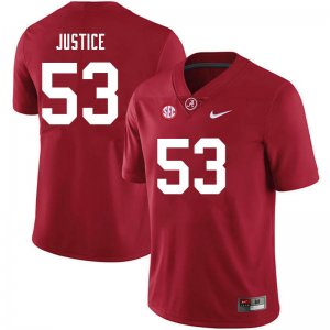 NCAA Men's Alabama Crimson Tide #53 Kevin Justice Stitched College 2021 Nike Authentic Crimson Football Jersey TY17J04FG